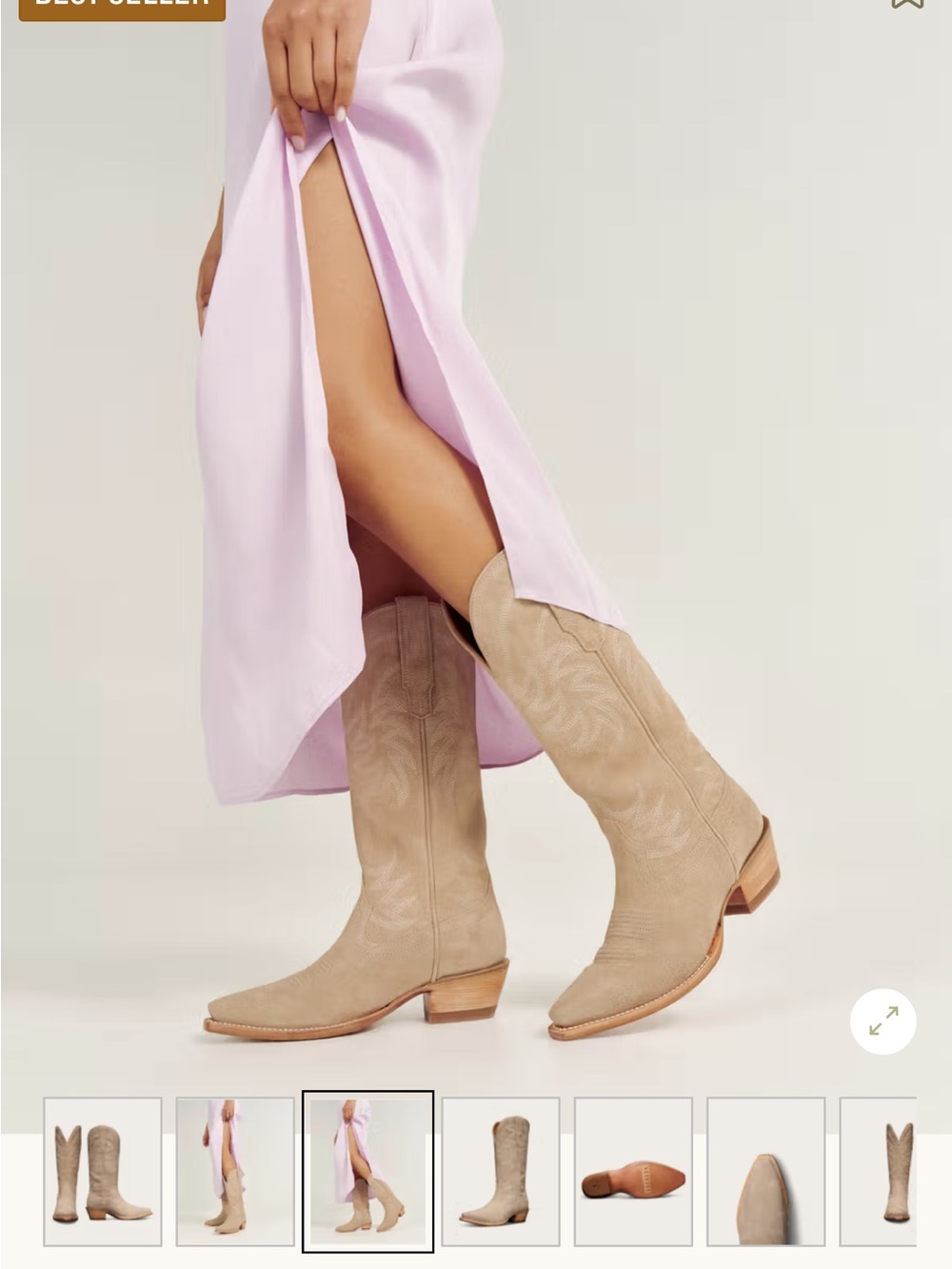 Tecovas Fawn Suede Western Boots